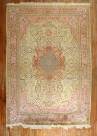 botanical antique silk kashan rug no