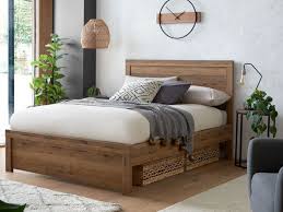 Bronx Oak Effect Wooden Bed From