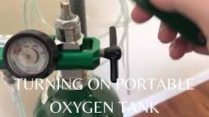 turning on portable oxygen tank you