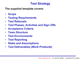 Test Strategy Template Template Business
