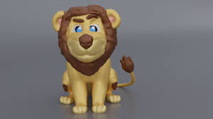 stl file cartoon lion 3d print model