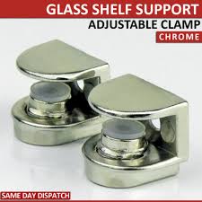 4 Adjustable Glass Shelf Brackets