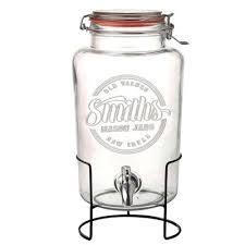 Glass Drinks Dispenser With Stainless