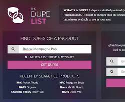 the dupe list check vanity for dupes