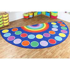 rainbow large semi circular carpet