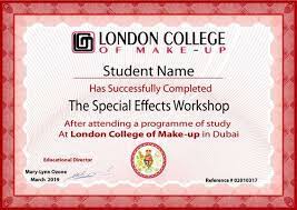 special effects makeup certificate