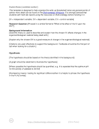 Biology Lab Report Write up Format by mnz      