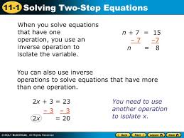 solve equations that have one operation