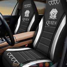 Queen Band Silver Black Car Seat Covers