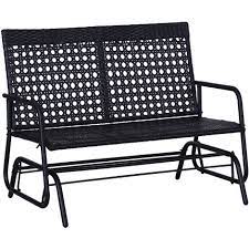 outsunny 2 seater wicker glider bench