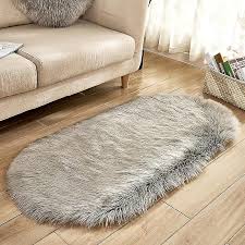 faux fur bedside rug nordic