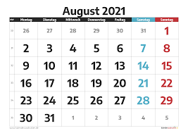 Hier sind die beliebten und vielseitigen kalendervorlagen für das jahr 2021, die sie sich jederzeit kostenlos herunterladen können. Kalender August 2021 Zum Ausdrucken Kostenlos Kalender 2021 Zum Ausdrucken