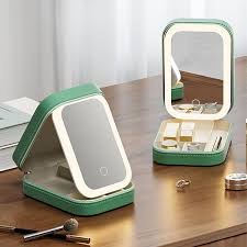 makeup mirror and storage case combo