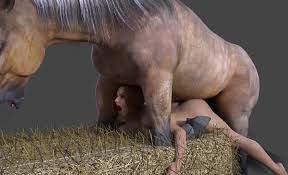 Petite hottie follada por un enorme caballo en el granero