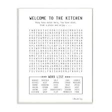 The Stupell Home Decor Black And White Kitchen Crossword Puzzle Sign Size 12 X 18