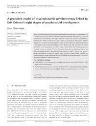 Pdf A Proposed Model Of Psychodynamic Psychotherapy Linked
