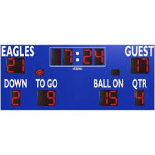 Scoreboards in the past used a mechanical clock and numeral cards to display the score. Varsity Scoreboards 7420 Football Scoreboard 20 W X 8 H A91 165 Anthem Sports