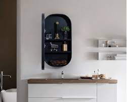 Bathroom Cabinet With Mirror Oval Wood