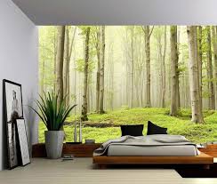 Misty Spring Forest Large Wall Mural