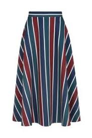 Details About Voodoo Vixen Madelyn Retro Swing Deco Stripe Diagonal Blue Wine Flare Skirt M L
