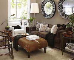 Dark Brown Sofa In Small Living Room