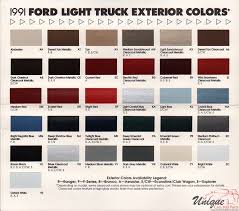 ford trucks paint chart color reference
