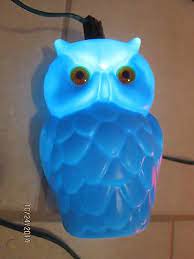 7 Vintage Owl Lights Blow Mold