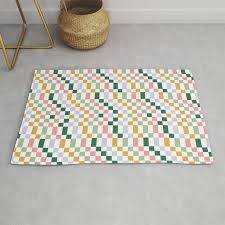 nostalgic checd squares trippy rug