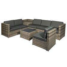 Outdoor rattan furniture ideas are here to inspire you to create a more aesthetically pleasing outdoor space. Outsunny 8 Pcs Rattan Garden Furniture Patio Sofa And Table Set With Cushions 6 Seater Corner