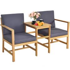 Costway 3 In 1 Patio Table Chairs Set