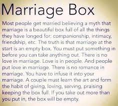 Learn vocabulary, terms and more with flashcards, games and other study tools. The Marriage Box Relationships Are About What We Put Into Them Not What We Get Out Of Them What Is Real True Love