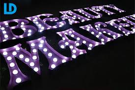 Letters For Wall Metal Purple Lighted Signs