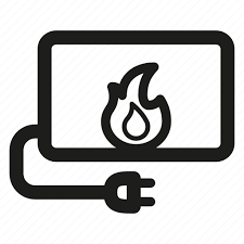 Electric Fireplace Icon On
