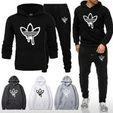Details About Mens Tracksuits Set Hoodie Top Bottoms Joggers Gym Jacket Adidas Drip Logo