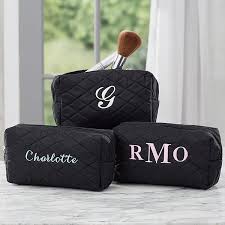 embroidered quilted cosmetic bag name