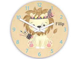 Children Wall Clock Indian Lion With