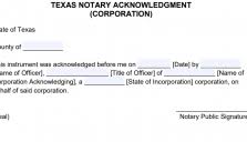 free texas notary acknowledgement