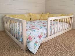Super easy, really affordable, and it takes. Montessori Floor Bed With Rails Toddler Floor Bed Floor Bed Diy Toddler Bed