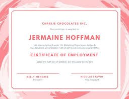 White And Pink Marble Employee Of The Month Certificate Templates