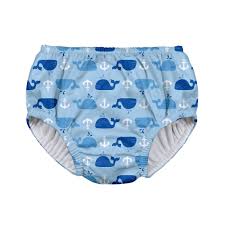 I Play Baby Boys Whales Pull Up Reusable Swim Diaper Blue