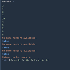 math random not repeat same numbers