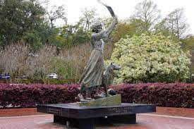 waving girl statue dedicated to