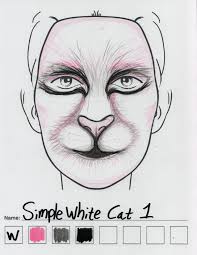 simple white cat makeup sketch weasyl