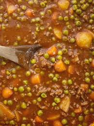 ground beef stew together as family