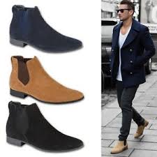 Chelsea boots are extremely versatile and can be successfully worn with both casual and more formal styles. Men S Faux Formal Desert Work Casual Dress Ankle Chelsea Boots Shoes Uk Sizes Ebay