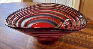 Large Modern Hand Blown Glass Bowl With