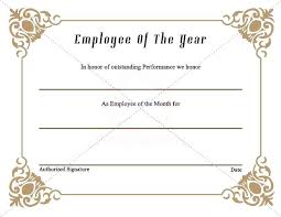 Dark Blue Illustrated Employee Of The Month Certificate Year Award