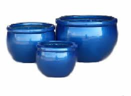 Shiny Blue Pots Large