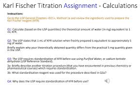 Karl Fischer Titration Assignment