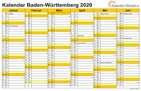 Klicken sie einfach auf einen kalender zum starten des. Kalender 2020 Pdf Baden Wurttemberg Calendario 2019
